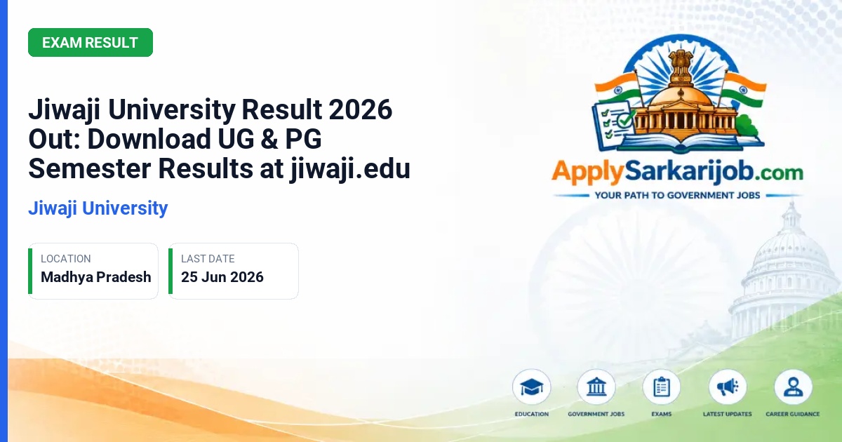 Jiwaji University - B.Voc & MBA Semester Results Official Notification Poster & Schedule