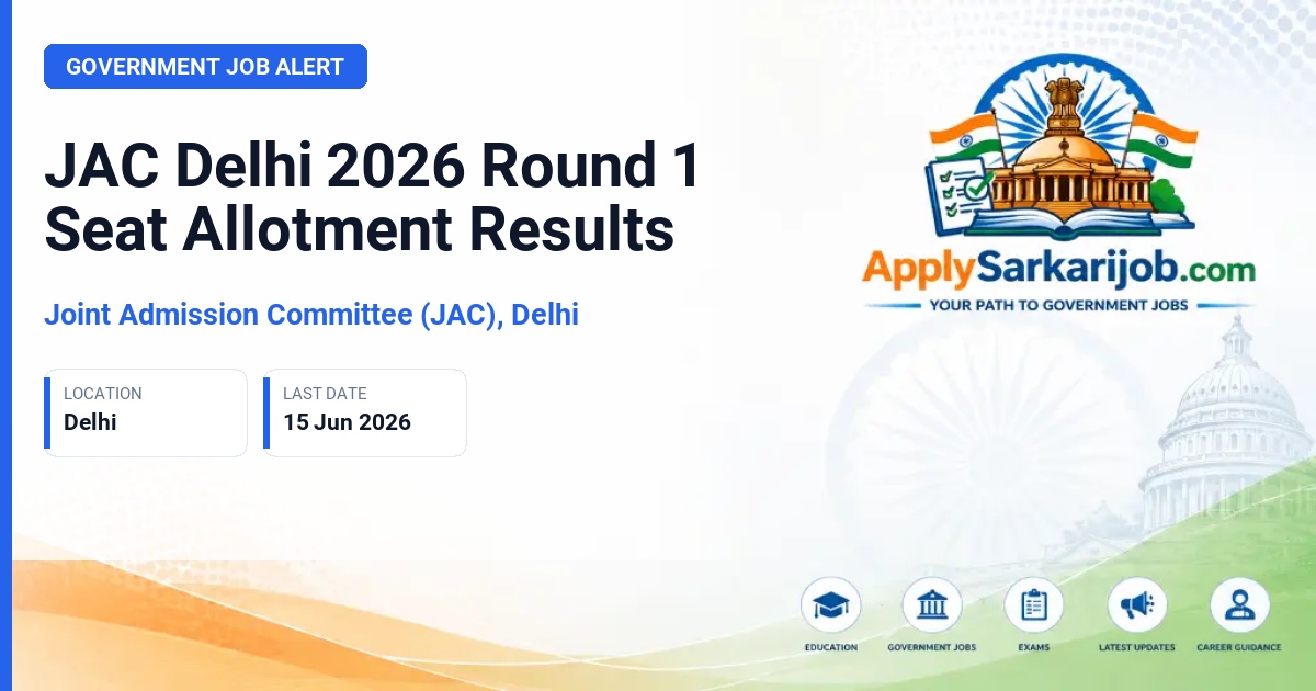 Joint Admission Committee (JAC), Delhi - B.Tech Admission 2026 Official Notification Poster & Schedule