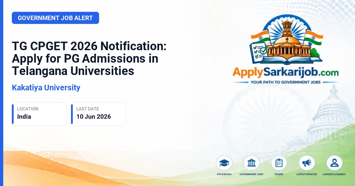 Kakatiya University - Post Graduate Entrance Examination Official Notification Poster & Schedule
