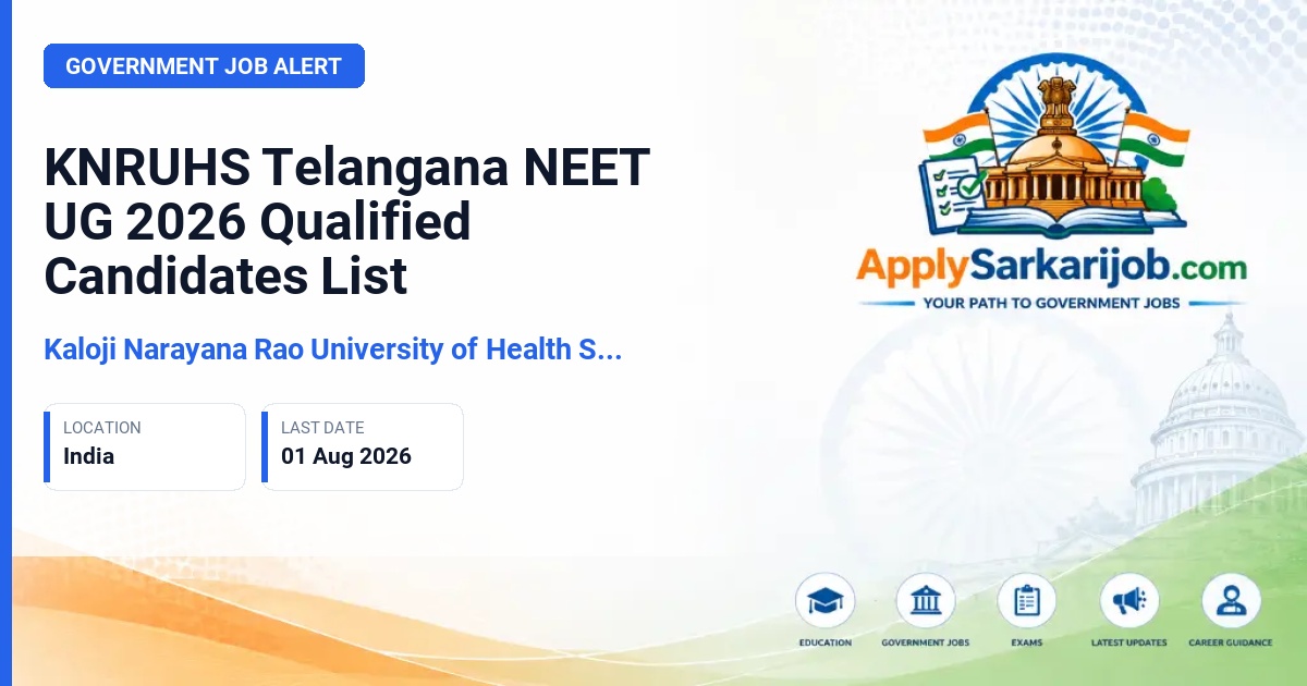 Kaloji Narayana Rao University of Health Sciences (KNRUHS) - MBBS/BDS Admission 2026 Official Notification Poster & Schedule