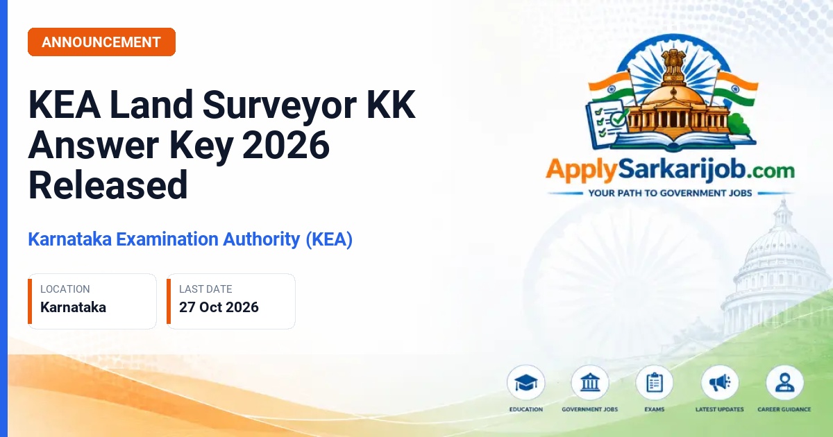 Karnataka Examination Authority (KEA) - Land Surveyor Official Notification Poster & Schedule