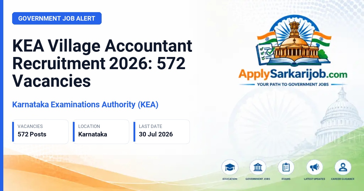 Karnataka Examinations Authority (KEA) - Village Accountant / Grama Aadalitha Adhikari Official Notification Poster & Schedule
