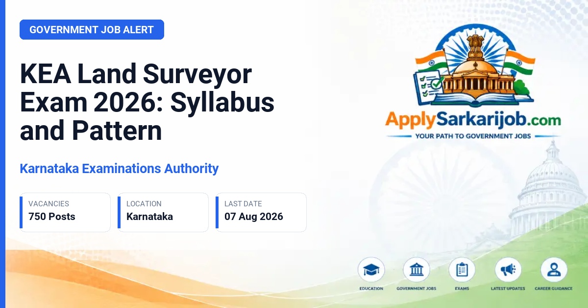 Karnataka Examinations Authority - Surveyor (Bhoomapaka), Group-C Official Notification Poster & Schedule