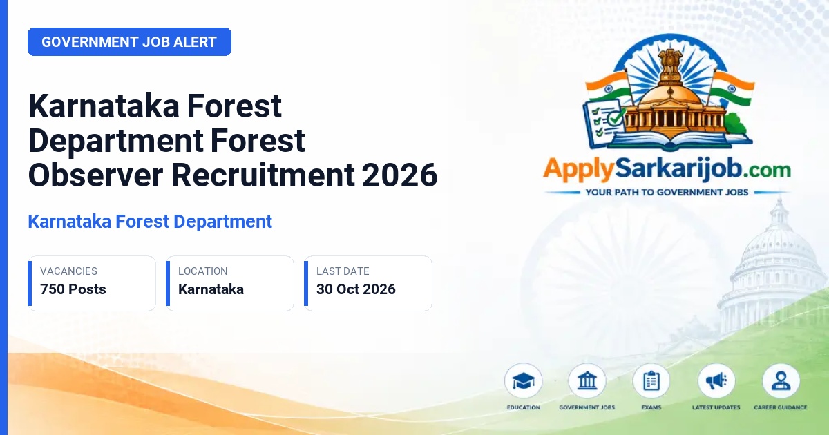 Karnataka Forest Department - Forest Observer (Forest Watcher – Group D / Aranya Veekshaka) Official Notification Poster & Schedule
