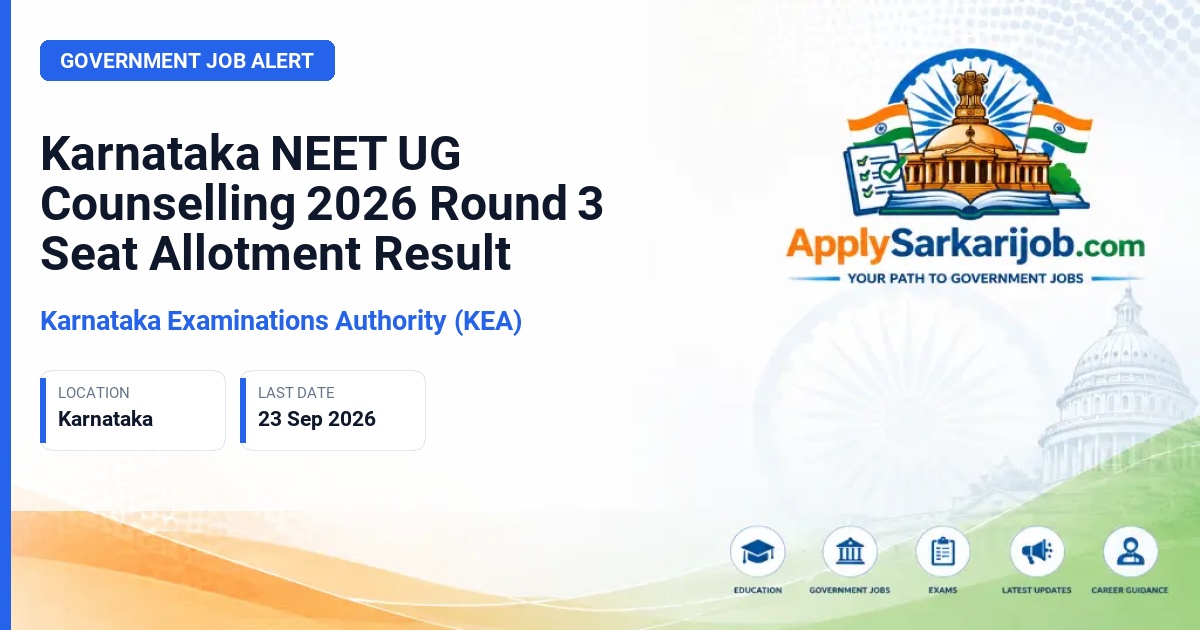 Karnataka Examinations Authority (KEA) - UGNEET Counselling Official Notification Poster & Schedule