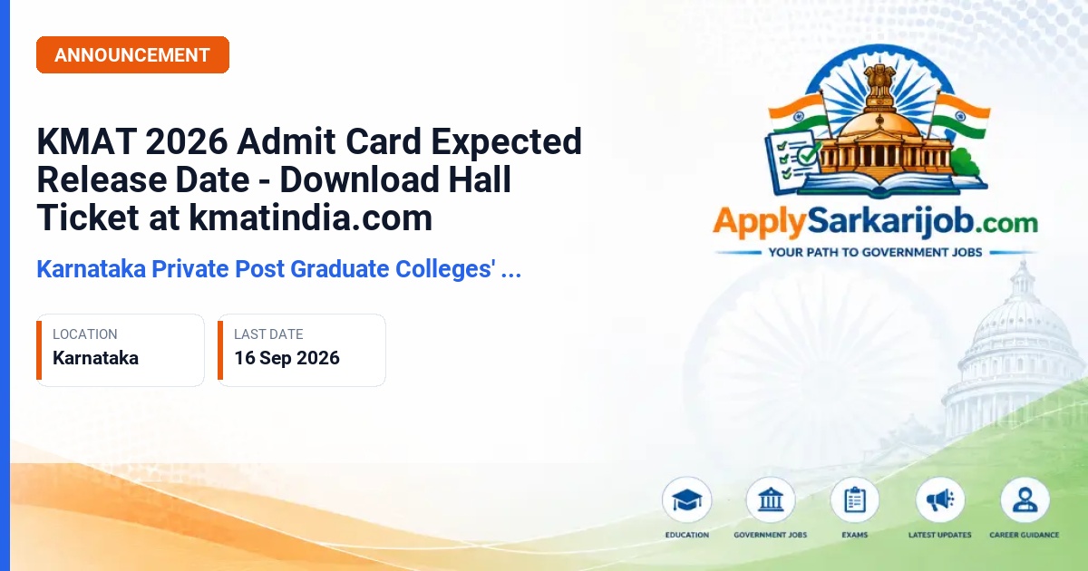 Karnataka Private Post Graduate Colleges' Association (KPPGCA) - KMAT 2026 Examination Official Notification Poster & Schedule