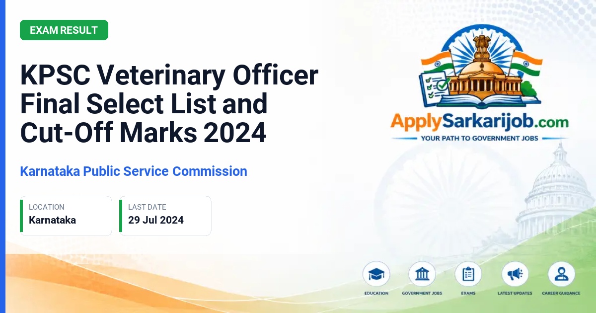 Karnataka Public Service Commission - Veterinary Officer Official Notification Poster & Schedule