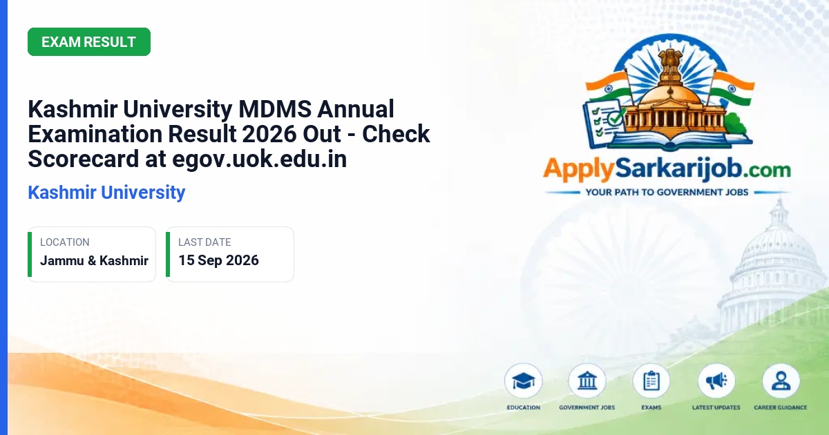 Kashmir University - MDMS Annual Examination Official Notification Poster & Schedule