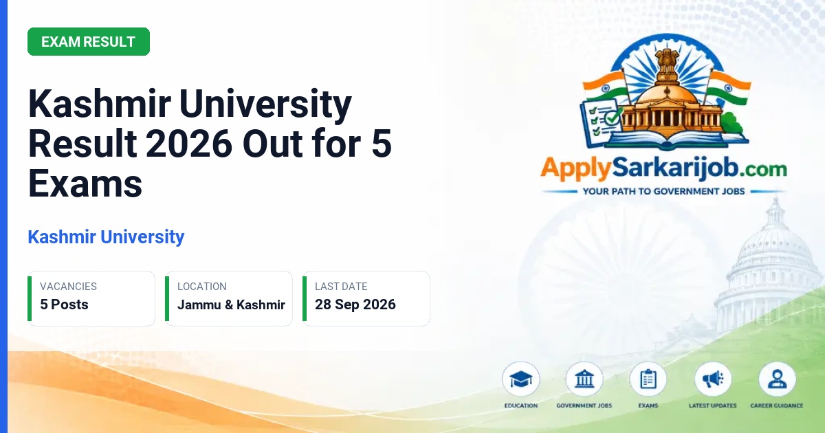 Kashmir University - Examination Results Official Notification Poster & Schedule