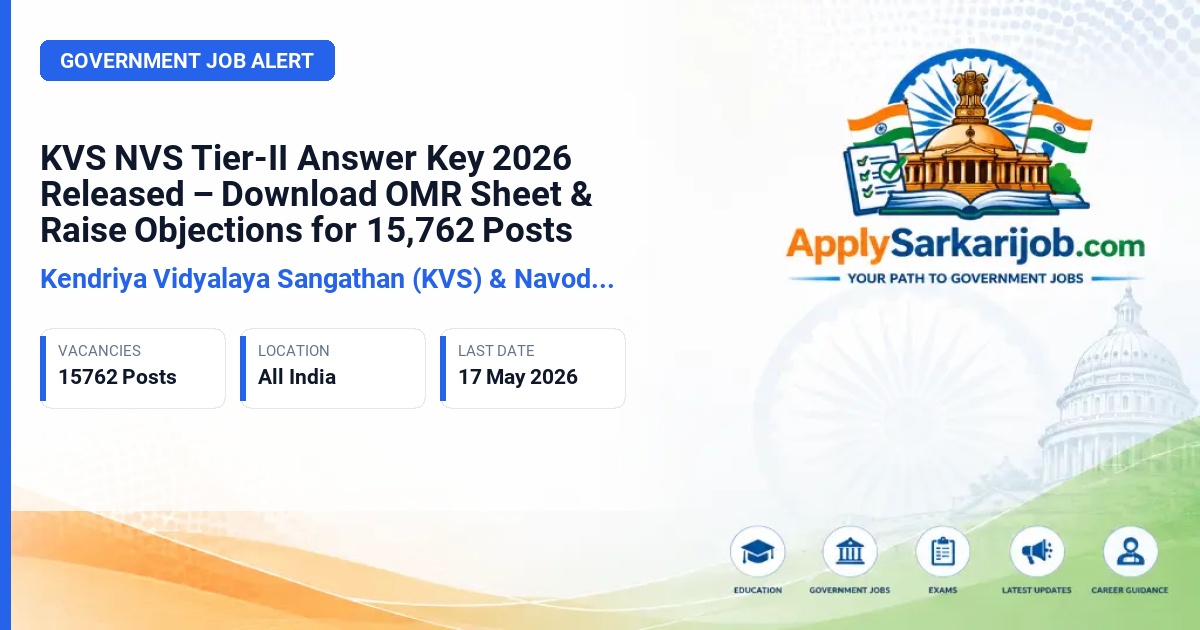 Kendriya Vidyalaya Sangathan (KVS) & Navodaya Vidyalaya Samiti (NVS) - Teaching & Non-Teaching (Various Posts) Official Notification Poster & Schedule