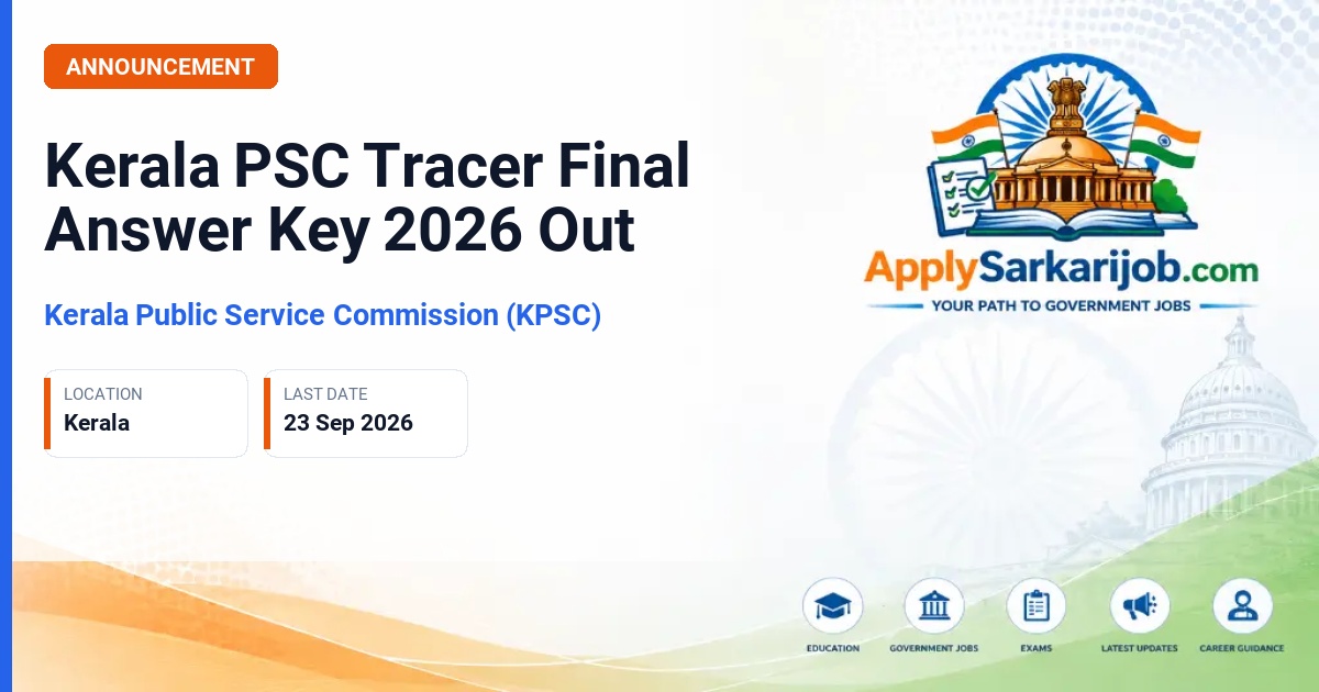 Kerala Public Service Commission (KPSC) - Tracer Official Notification Poster & Schedule