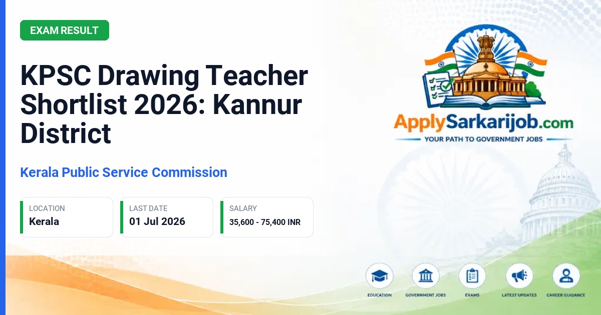 Kerala Public Service Commission - Drawing Teacher (High School) Official Notification Poster & Schedule
