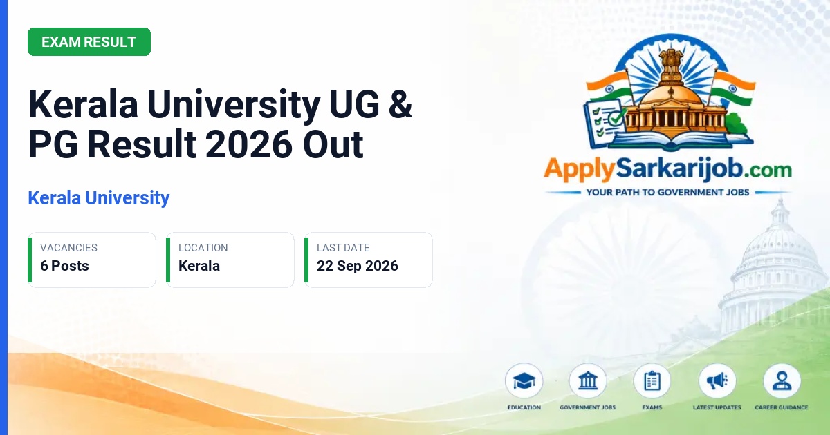 Kerala University - UG & PG Degree Examination Results Official Notification Poster & Schedule
