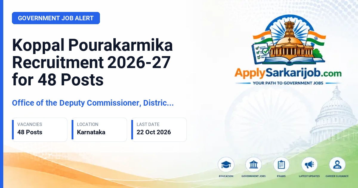 Office of the Deputy Commissioner, District Urban Development Cell, Koppal, Karnataka - Pourakarmika Official Notification Poster & Schedule