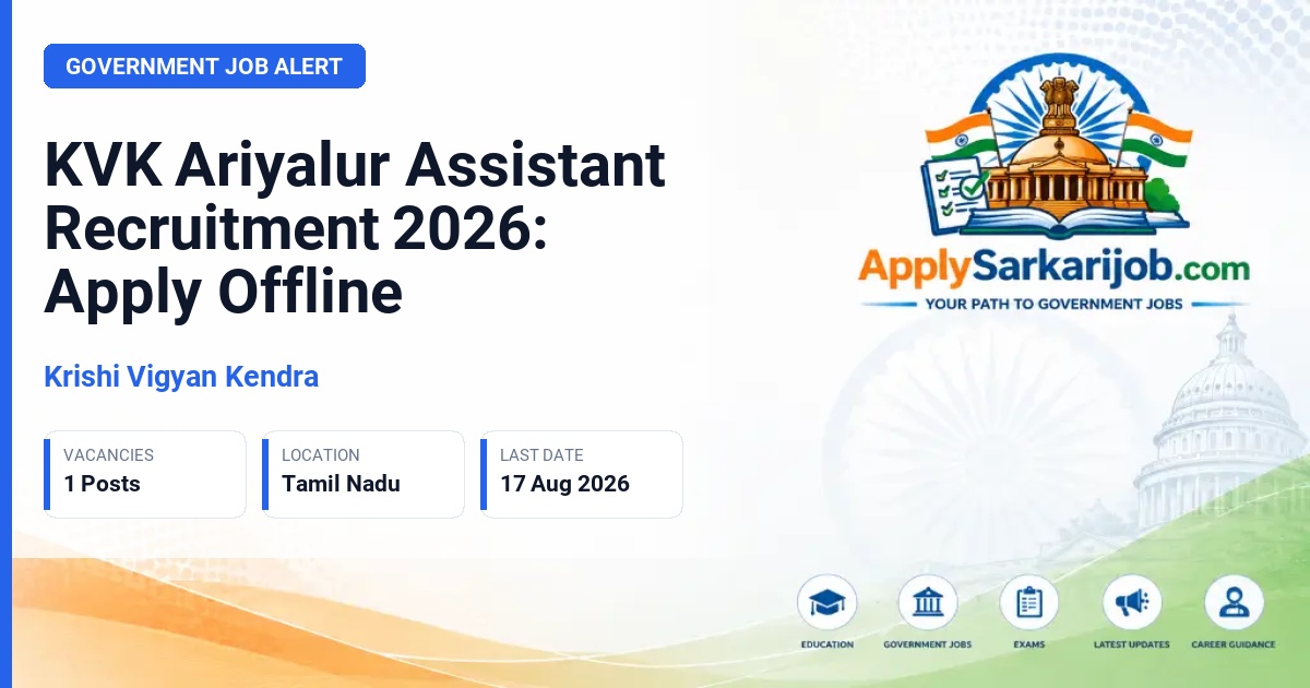 Krishi Vigyan Kendra - Assistant Official Notification Poster & Schedule