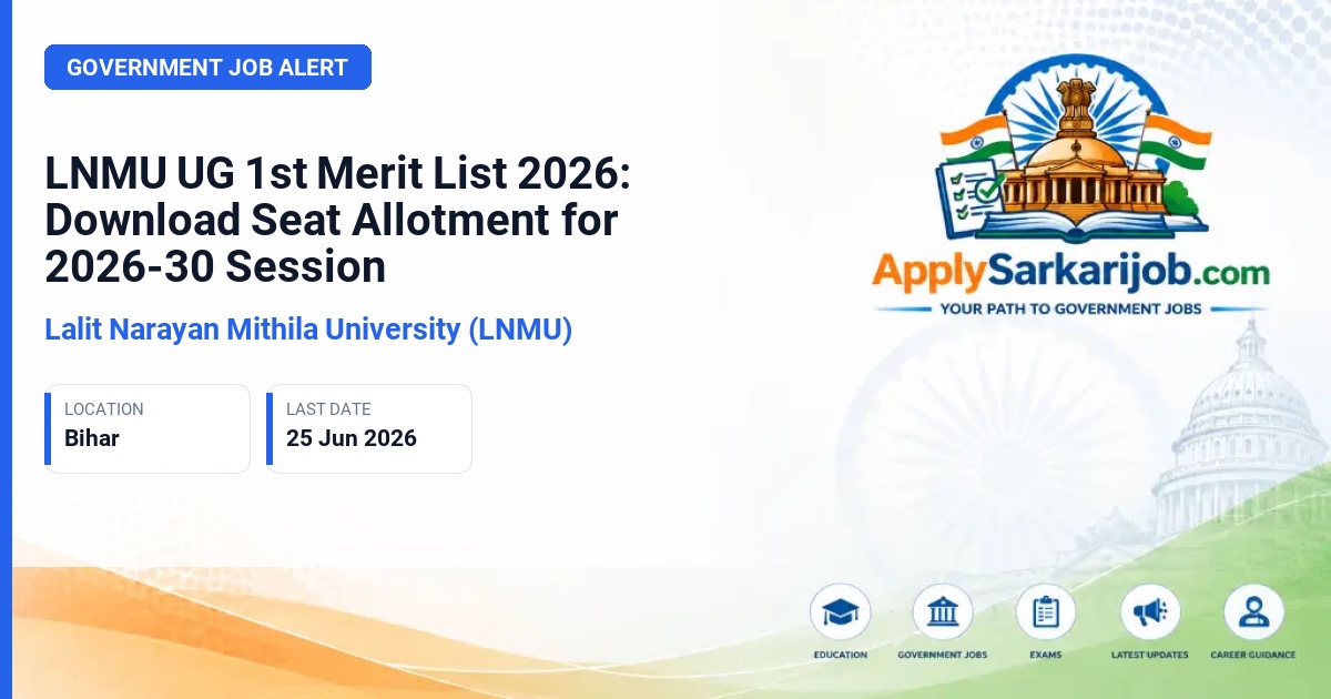 Lalit Narayan Mithila University (LNMU) - UG Admission 2026 Official Notification Poster & Schedule