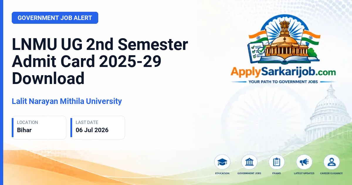 Lalit Narayan Mithila University - UG Semester 2 Examination 2026 Official Notification Poster & Schedule