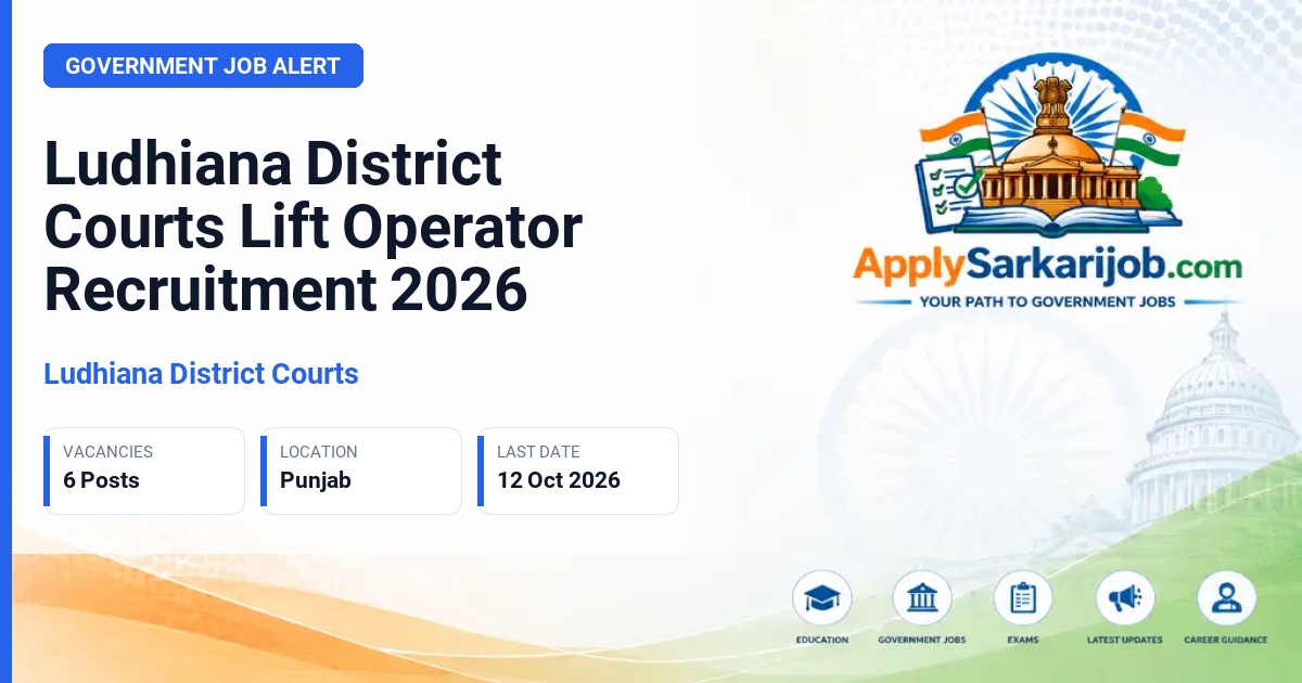 Ludhiana District Courts - Lift Operator Official Notification Poster & Schedule