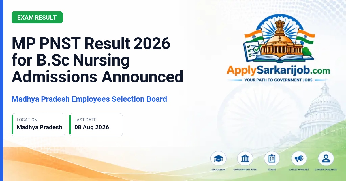Madhya Pradesh Employees Selection Board - B.Sc Nursing Student Official Notification Poster & Schedule