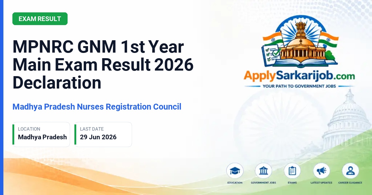 Madhya Pradesh Nurses Registration Council - GNM 1st Year Student Official Notification Poster & Schedule