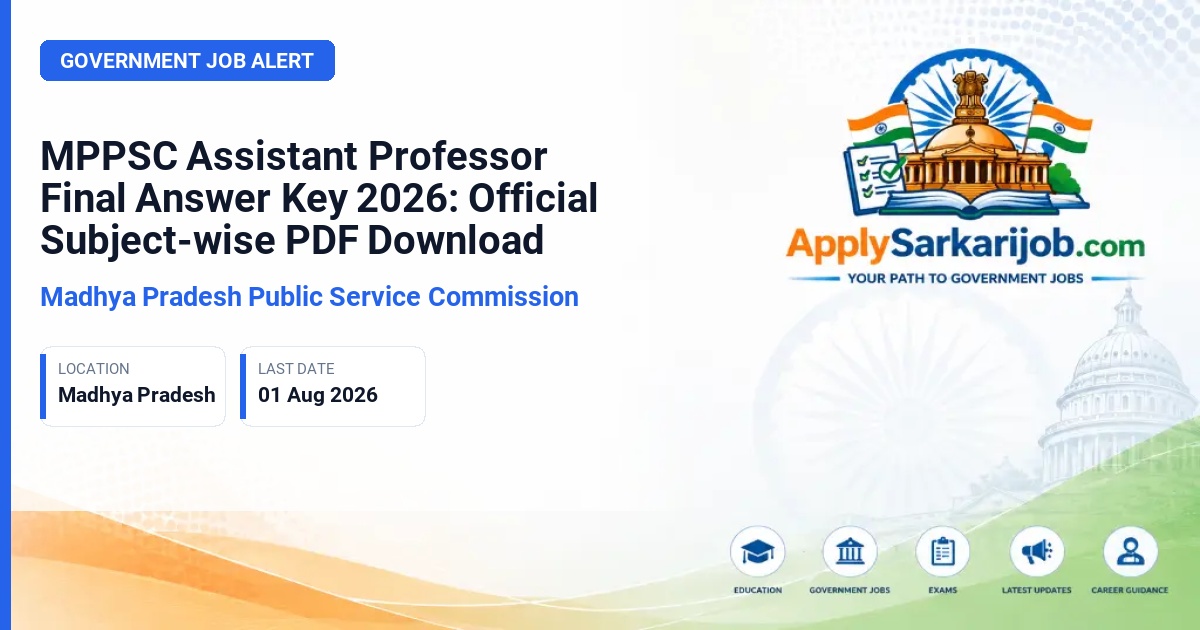 Madhya Pradesh Public Service Commission - Assistant Professor Official Notification Poster & Schedule