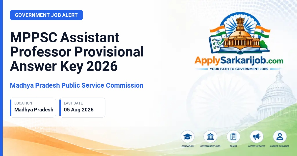 Madhya Pradesh Public Service Commission - Assistant Professor Official Notification Poster & Schedule