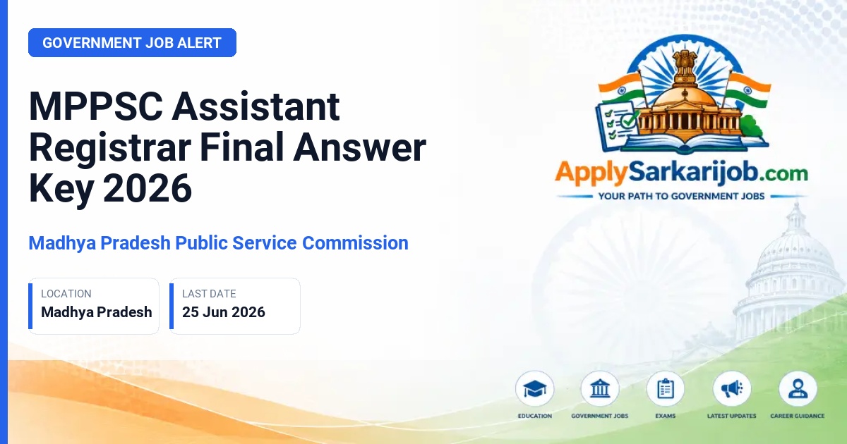 Madhya Pradesh Public Service Commission (MPPSC) - Assistant Registrar Official Notification Poster & Schedule