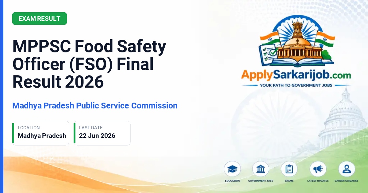 Madhya Pradesh Public Service Commission (MPPSC) - Food Safety Officer (FSO) Official Notification Poster & Schedule