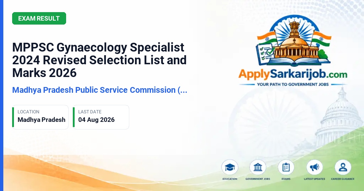 Madhya Pradesh Public Service Commission (MPPSC) - Gynaecology Specialist Official Notification Poster & Schedule