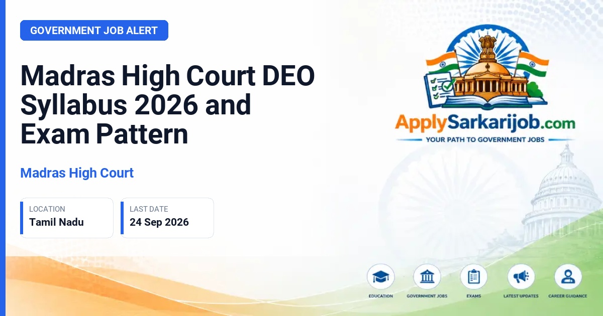Madras High Court - Data Entry Operator Official Notification Poster & Schedule