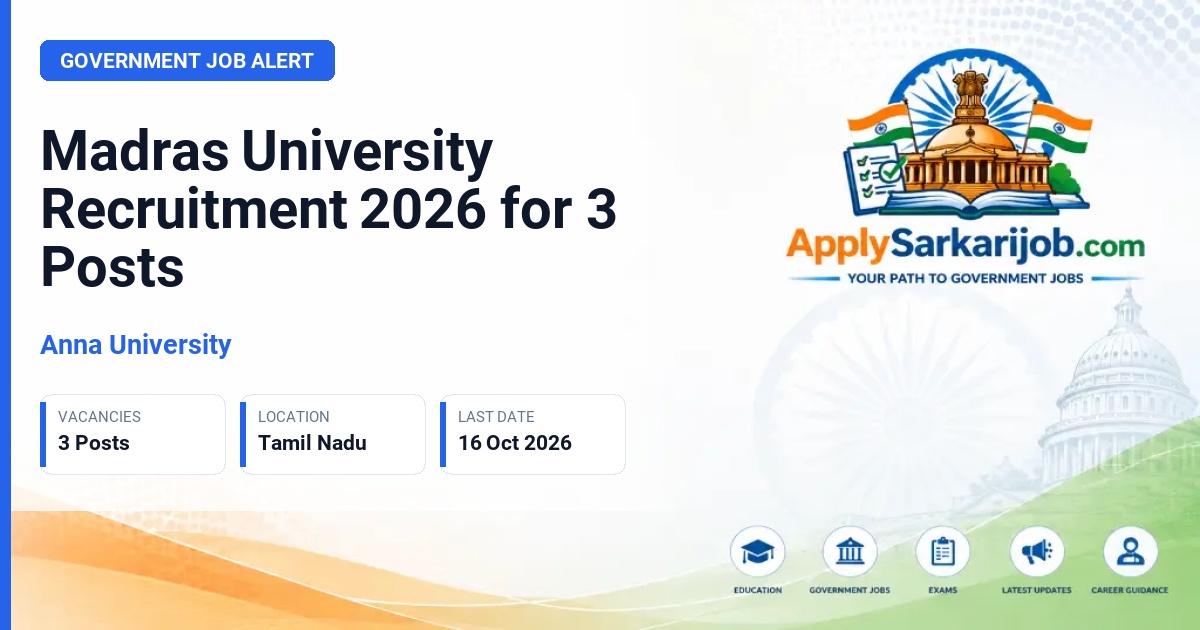 Anna University - Controller of Examinations, Professor cum Director, Centre for Distance and Online Education, Dean-College Development Council Official Notification Poster & Schedule