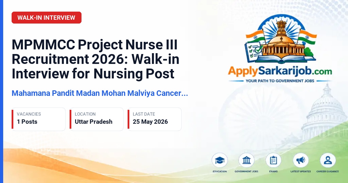 Tata Memorial Centre (TMC) - Project Nurse - III Official Notification Poster & Schedule