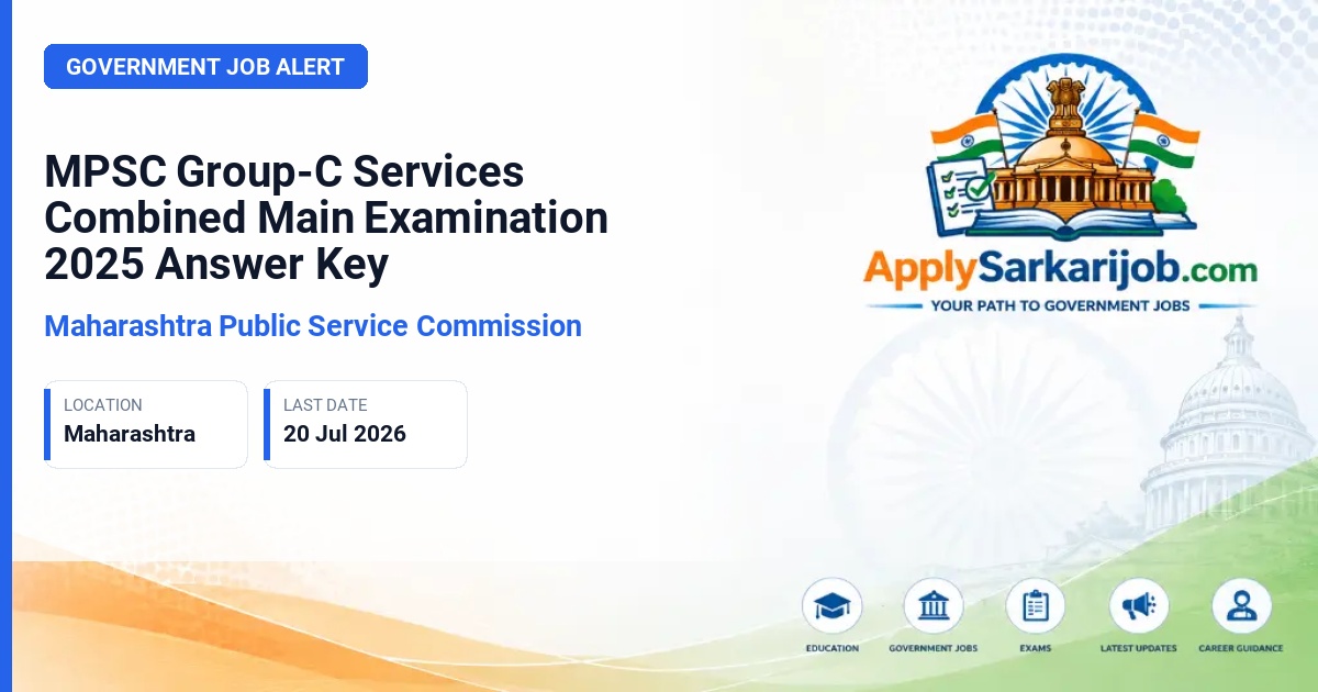 Maharashtra Public Service Commission - Group-C Services Official Notification Poster & Schedule