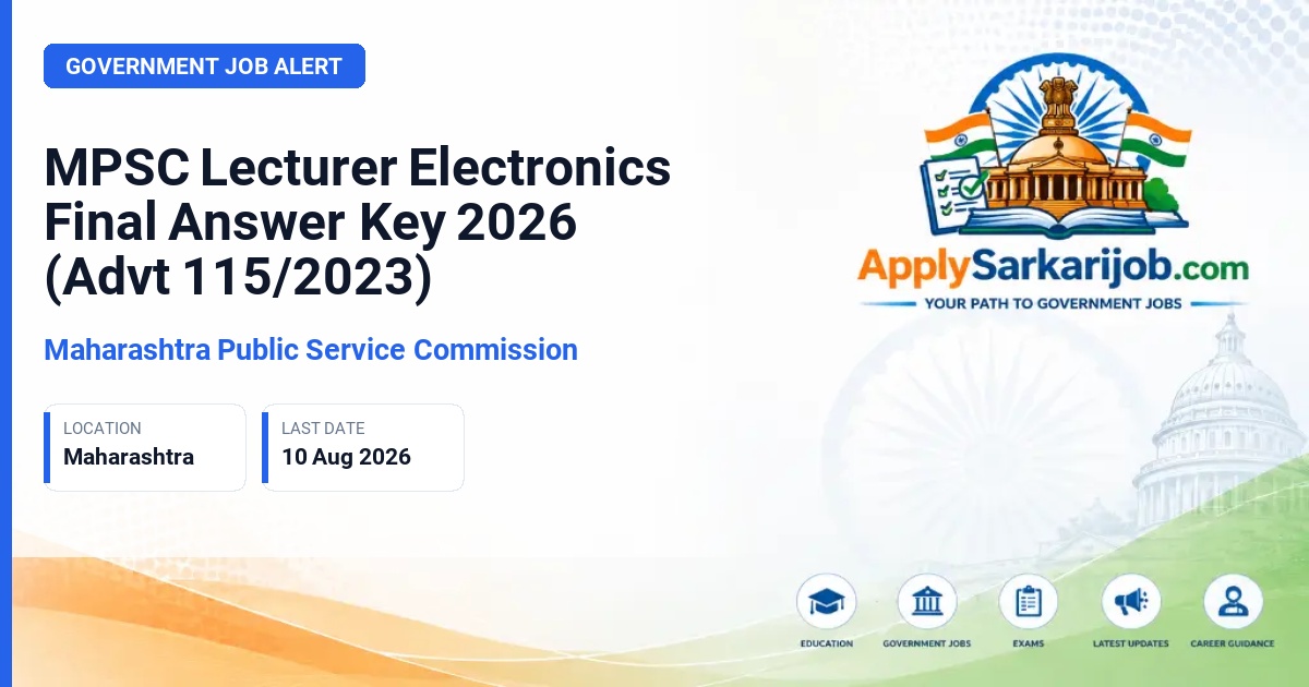 Maharashtra Public Service Commission - Lecturer, Electronics Official Notification Poster & Schedule