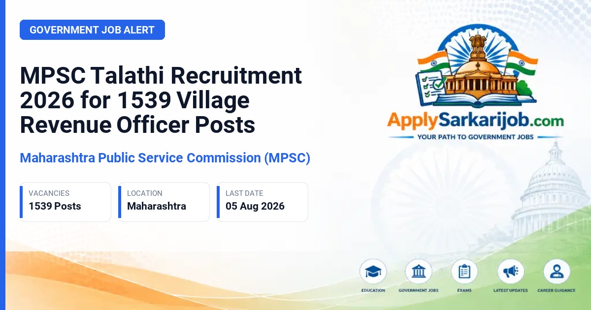 Maharashtra Public Service Commission (MPSC) - Talathi (Village Revenue Officer) Official Notification Poster & Schedule