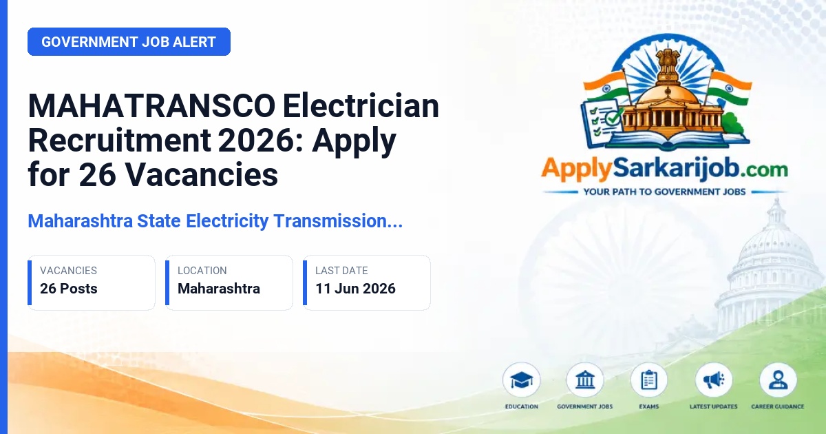 Maharashtra State Electricity Transmission Company (MAHATRANSCO) - Electrician (Vidyut) Official Notification Poster & Schedule