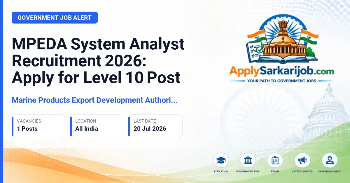 Marine Products Export Development Authority (MPEDA) - System Analyst Official Notification Poster & Schedule