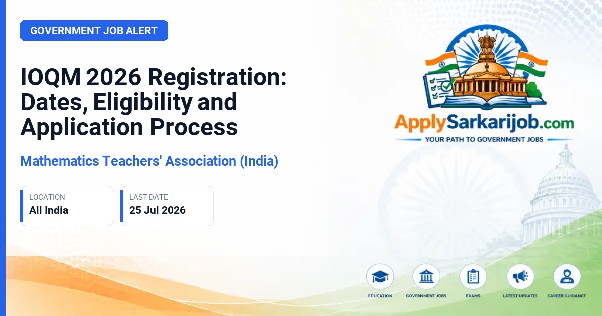 Mathematics Teachers' Association (India) - Indian Olympiad Qualifier in Mathematics (IOQM) Official Notification Poster & Schedule