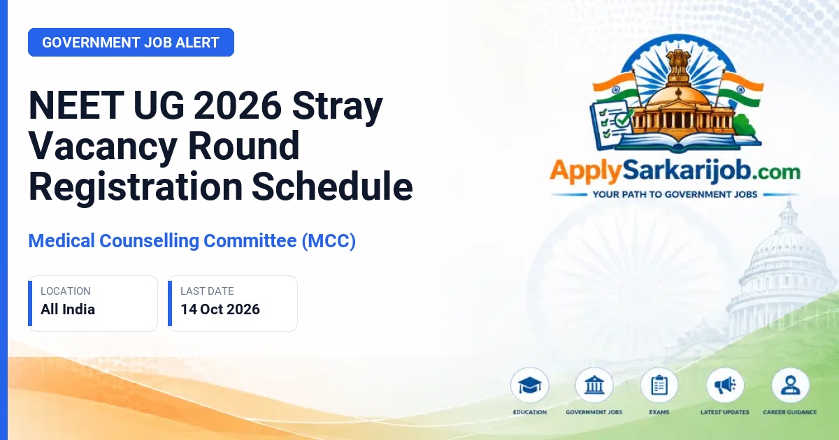 Medical Counselling Committee (MCC) - NEET UG 2026 Stray Vacancy Round Official Notification Poster & Schedule