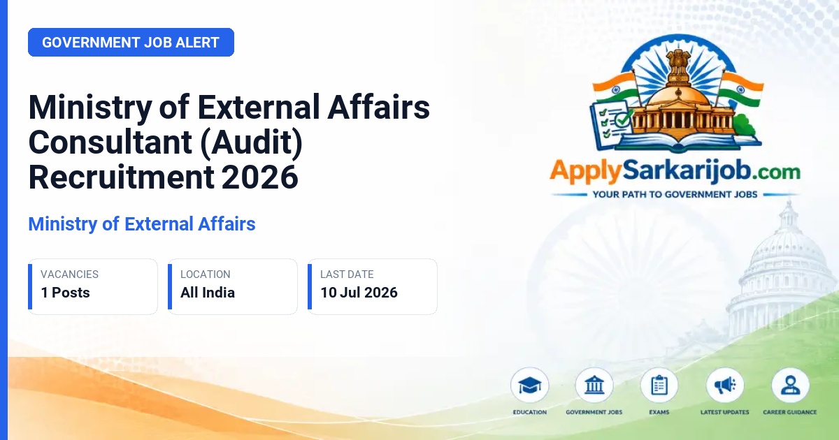 Ministry of External Affairs - Consultant (Audit) Official Notification Poster & Schedule