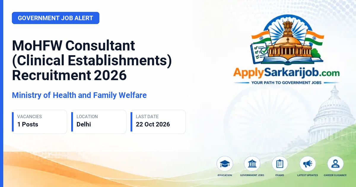 Ministry of Health and Family Welfare - Consultant (Clinical Establishments) Official Notification Poster & Schedule