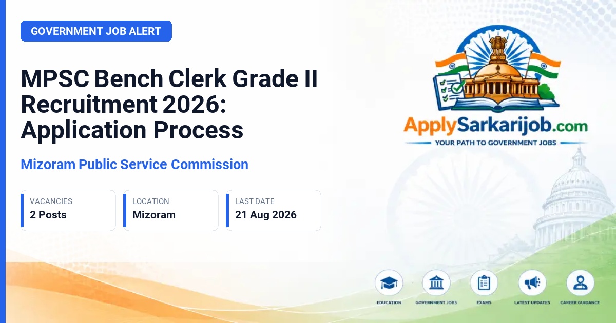 Mizoram Public Service Commission - Bench Clerk Grade-II Official Notification Poster & Schedule