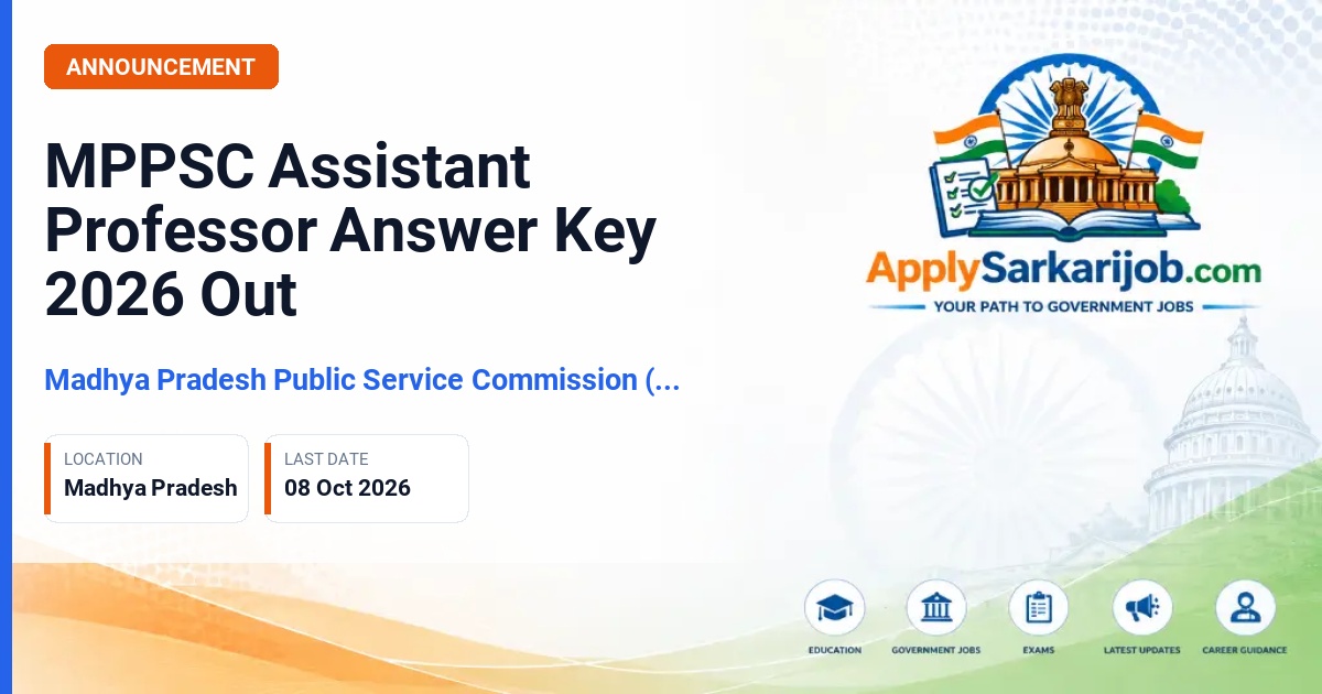 Madhya Pradesh Public Service Commission (MPPSC) - Assistant Professor Exam 2025 Official Notification Poster & Schedule