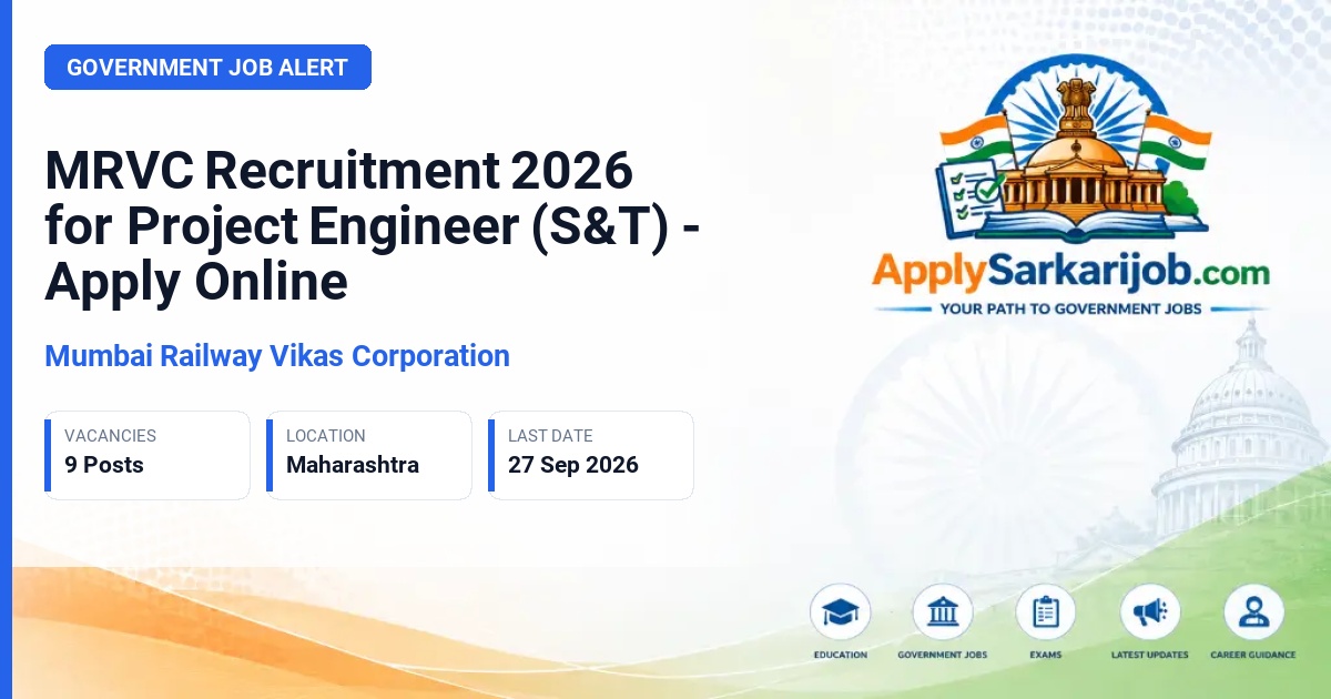 Mumbai Railway Vikas Corporation - Project Engineer (Signal & Telecom) Official Notification Poster & Schedule
