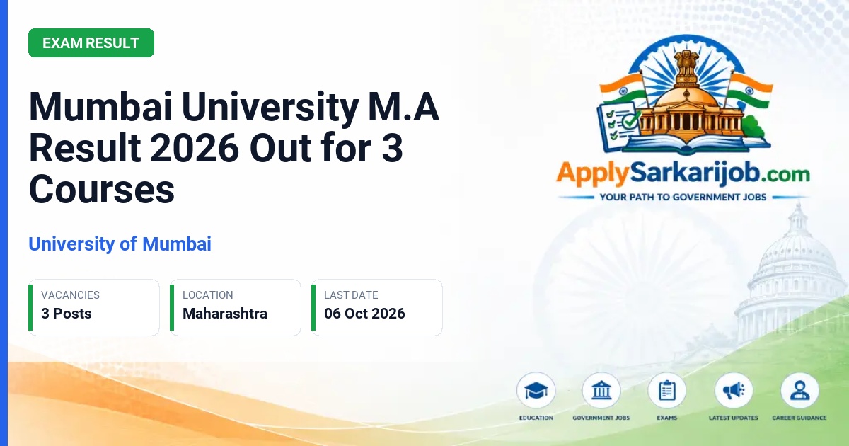 University of Mumbai - M.A Result 2026 Official Notification Poster & Schedule