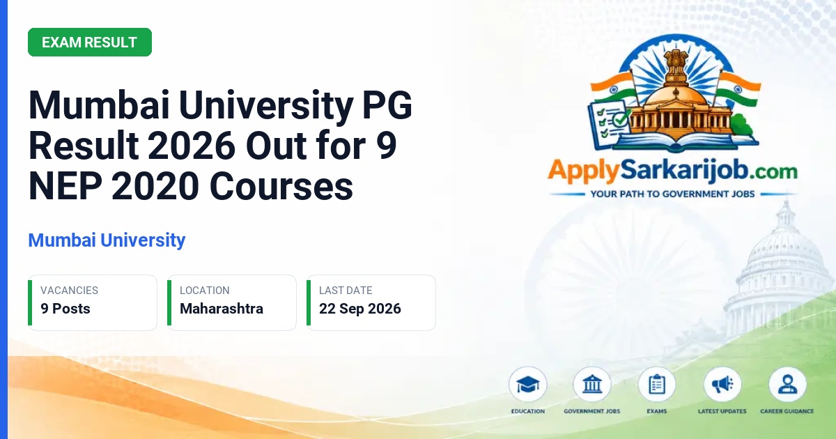 Mumbai University - PG Result Official Notification Poster & Schedule