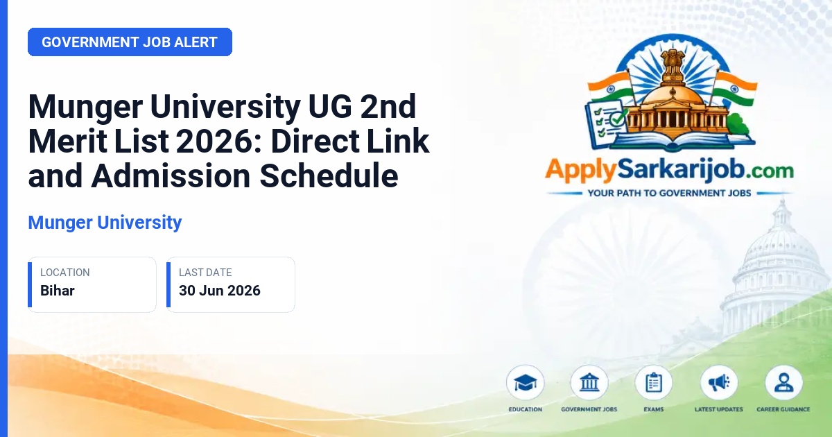 Munger University - UG Degree Courses (B.A./B.Sc./B.Com) Official Notification Poster & Schedule