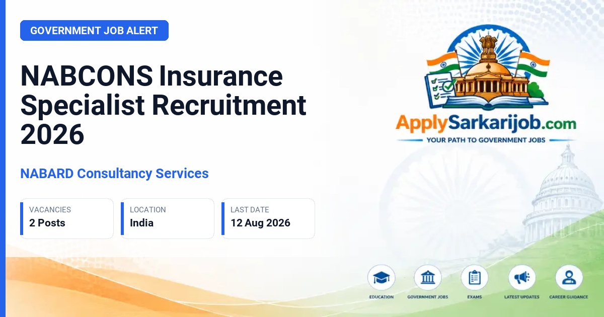 NABARD Consultancy Services - Insurance Specialist Official Notification Poster & Schedule