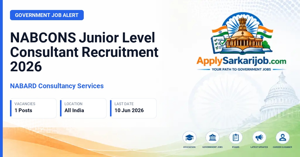 NABARD Consultancy Services - Junior Level Consultant Official Notification Poster & Schedule