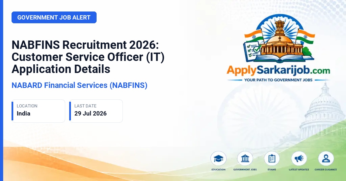 NABARD Financial Services (NABFINS) - Customer Service Officer - IT Official Notification Poster & Schedule